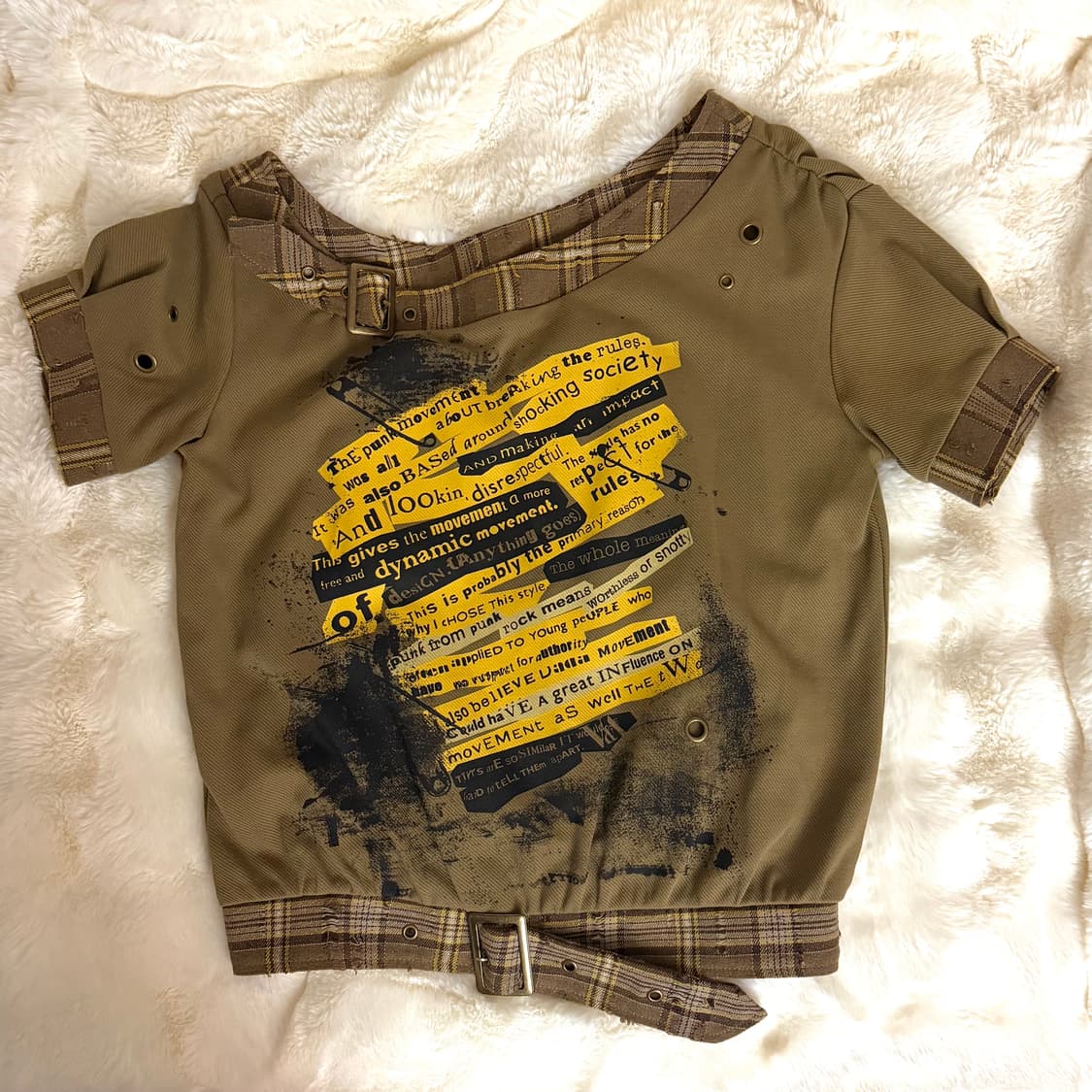 Punk Rock Buckle Straps Loose T-shirt 상품이미지6