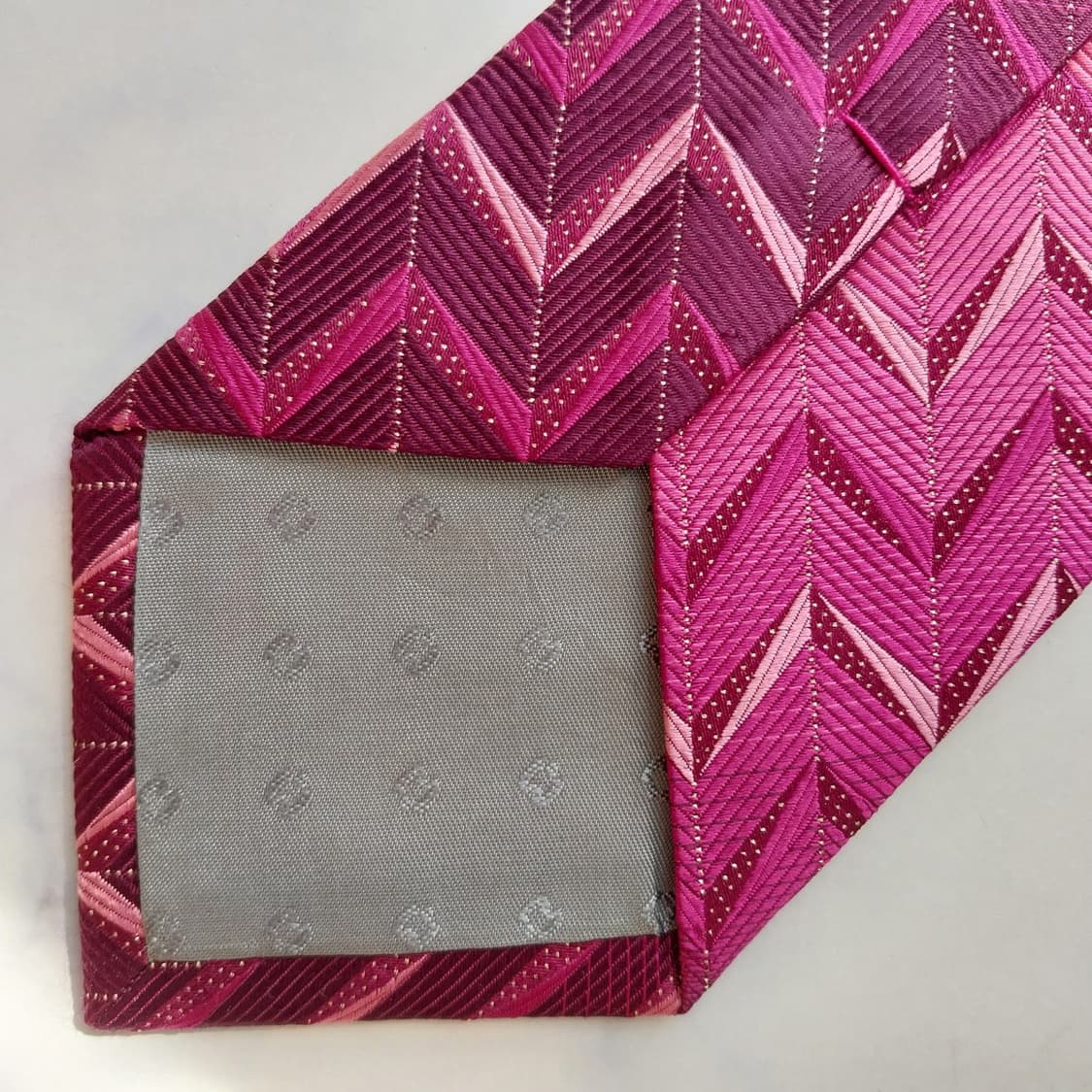 MILA SCHON 밀라숀 핑크 패턴 넥타이 9cm A등급 K2370 상품이미지6