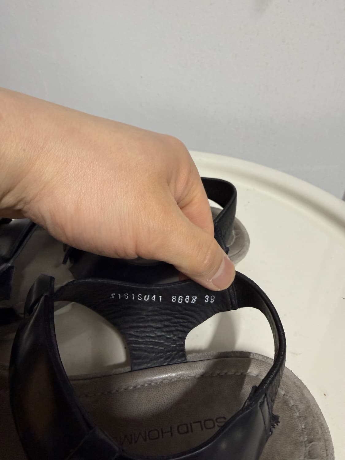 솔리드옴므 소가죽 블랙 스트랩 샌들 39 상품이미지2