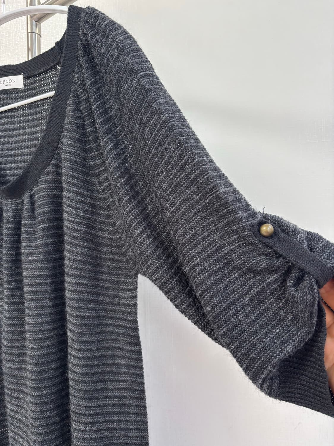 OFUON 와이드 넥 여리 롱 탑 상품이미지7