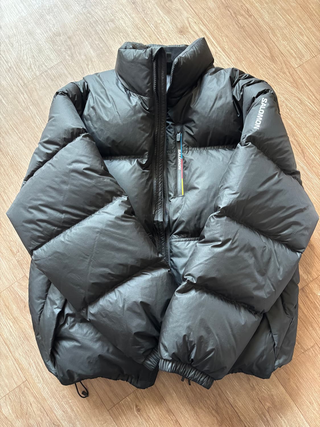 살로몬 컨투어 다운 자켓 블랙 패딩 L 공용 상품이미지1