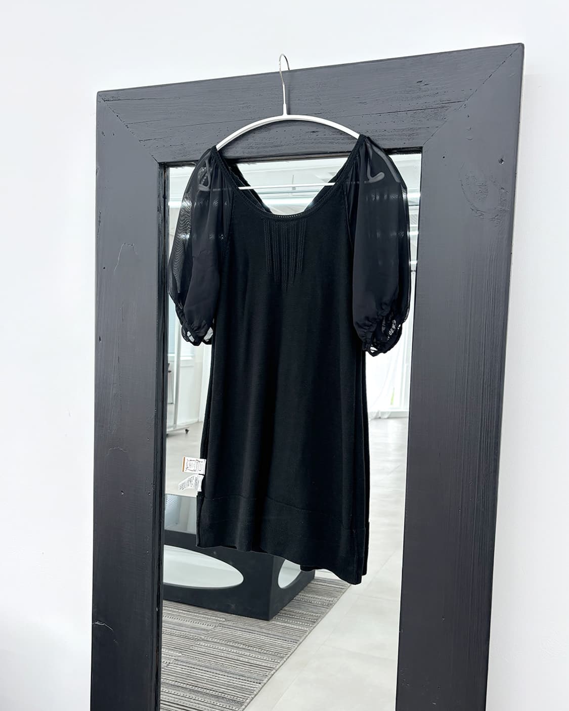 Provador시스루 퍼프 소매 백 리본 니트 탑 상품이미지4