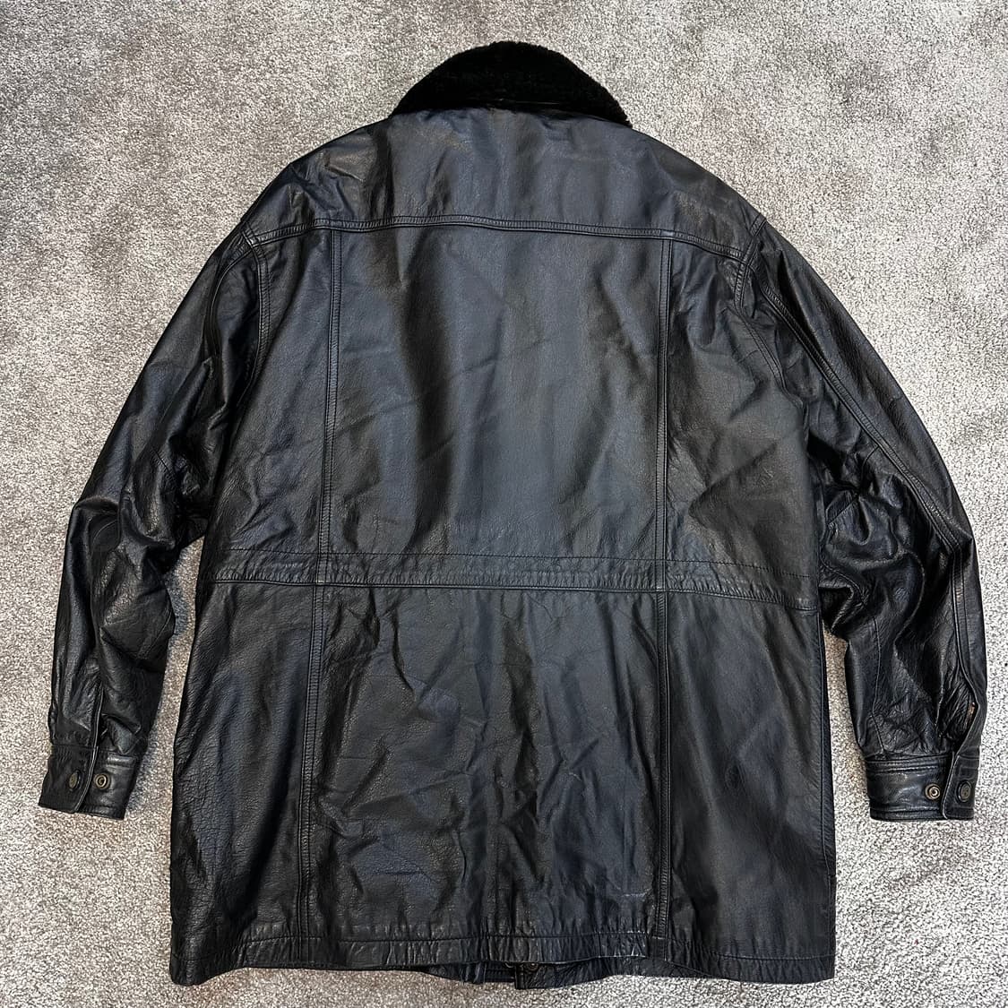 빈티지 블랙 소가죽 사파리 자켓L 상품이미지9