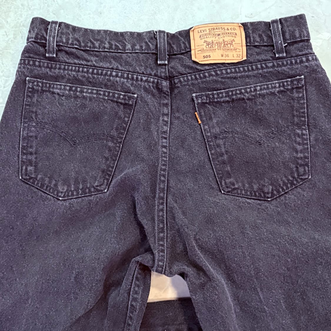 [36/32] USA 리바이스 505 오렌지탭 orange 흑청 블랙 상품이미지4