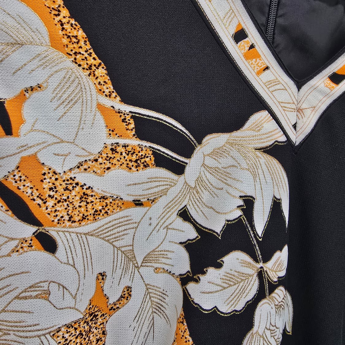 HAUTE COUTURE 블랙 오리엔탈 플라워 원피스 상품이미지6