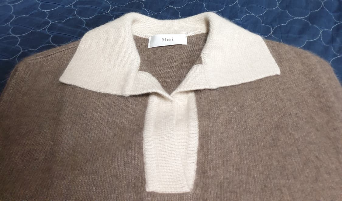 MU:i 카라 니트 베스트 브라운 (M) 상품이미지2