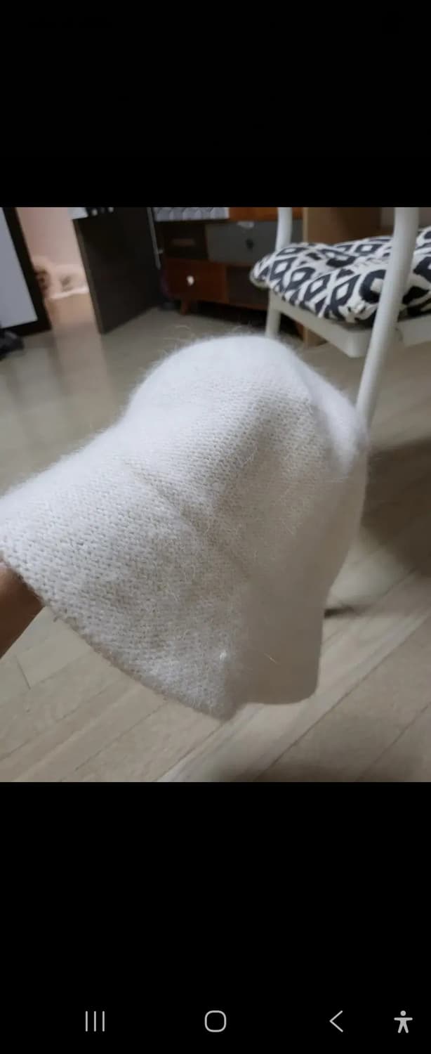 앙고라+울 벙거지 모자 free 새제품. 블랙.아이보리 상품이미지4