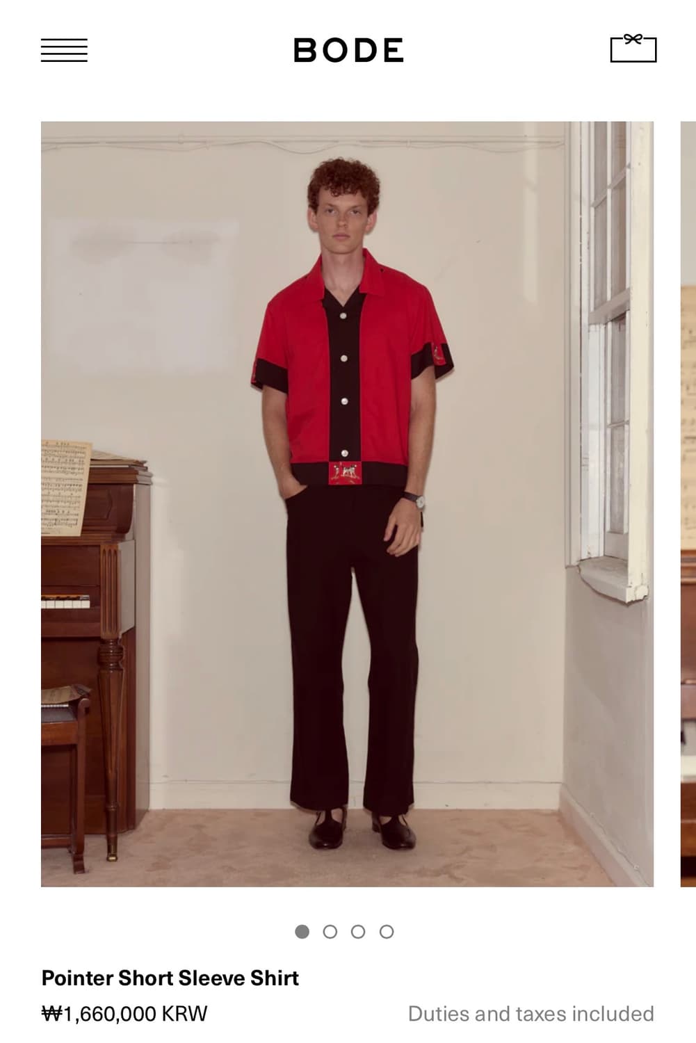 [S,M]보디 BODE Pointer Short Sleeve 셔츠/레드 상품이미지5