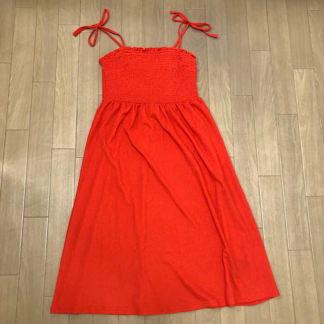 h&m 에이치앤엠 타이 스트랩 스모킹 디테일 원피스 (새상품) 상품이미지1