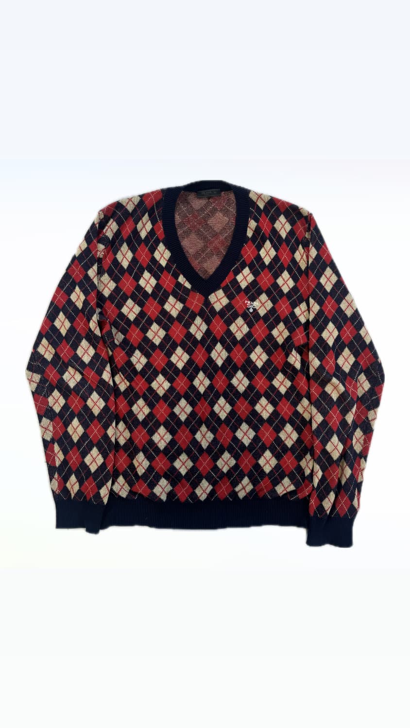 프라다 2024ss 아가일 니트 52사이즈  라프시몬스 미우미우 더로우 상품이미지4