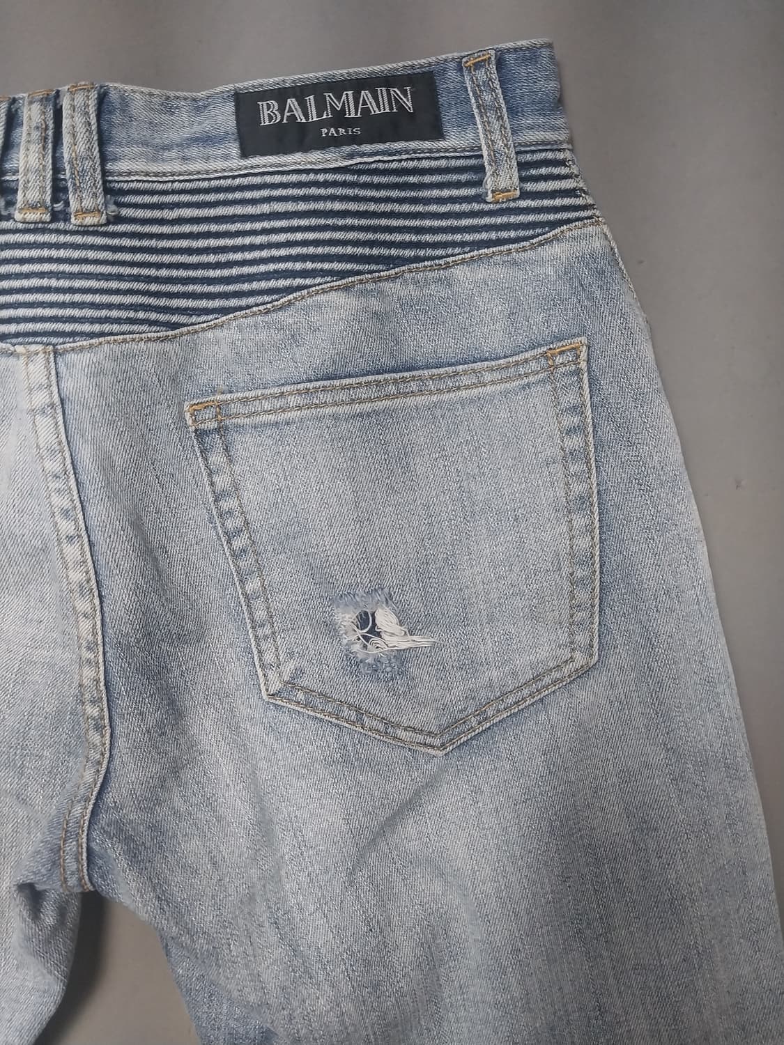 [32] 발망 그라데이션 워싱 디스 바이커진 청바지 상품이미지9