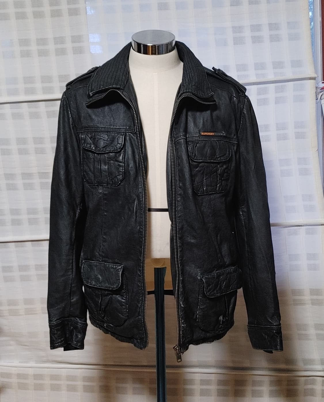 (100% 가죽) 슈퍼드라이 빈티지 가죽 자켓 L (100~105) 상품이미지1