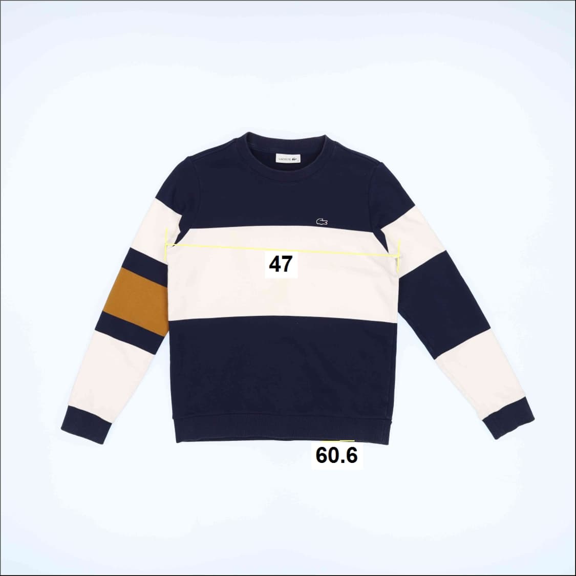 [38] 라코스테 배색 라운드 맨투맨 긴팔티 1215J2 상품이미지9