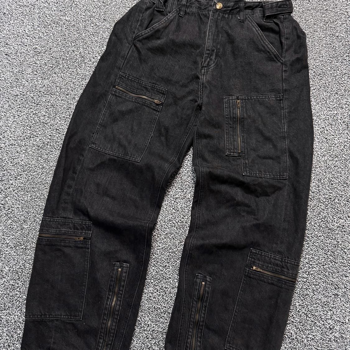 Name : 와이프로젝트 팝업진 흑청 데님 디테일 와이드팬츠 :)  상품이미지3