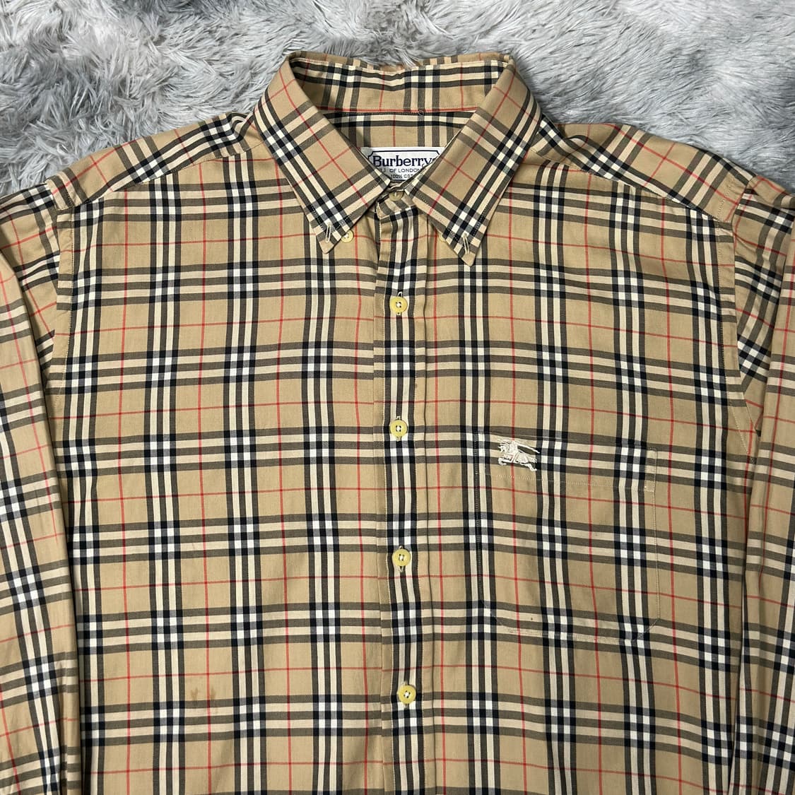 버버리 90s 빈티지 체크셔츠 L 상품이미지2
