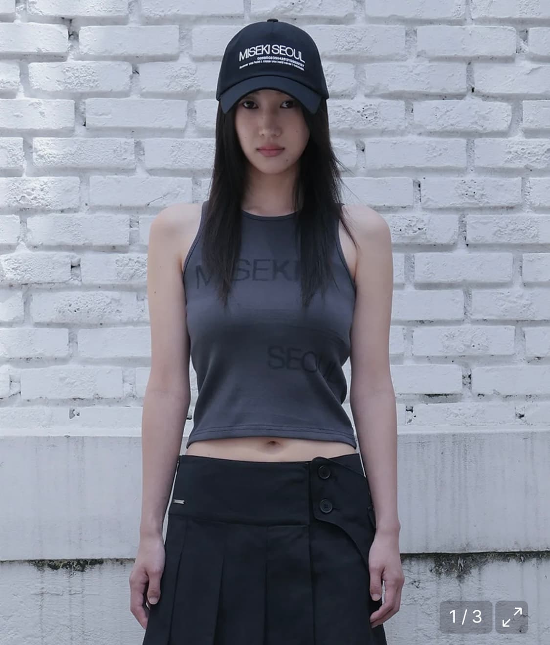 [새상품] 미세키서울 Logo crop sleeveless CHARCOA 상품이미지1