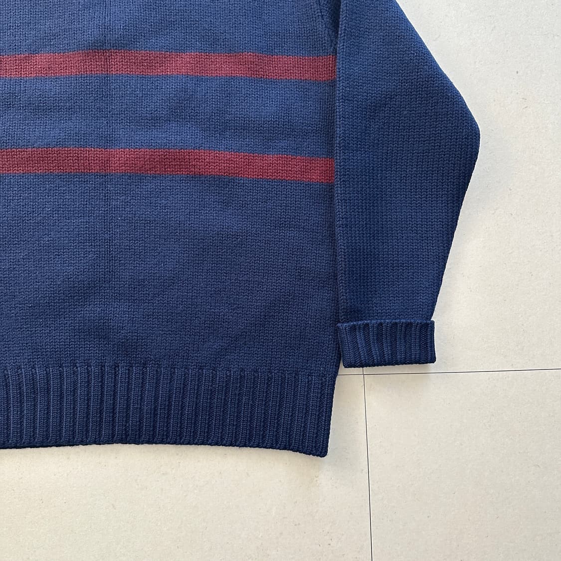 90s 빈티지 폴로 스포츠 울 100% 브이넥 스웨터 (105)  상품이미지9