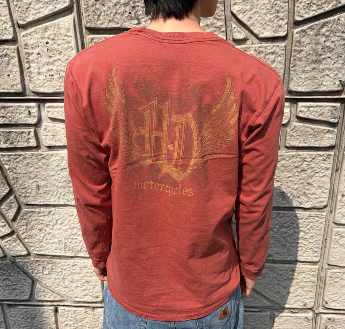 할리데이비슨 빈티지 백로고 롱슬리브 상품이미지2