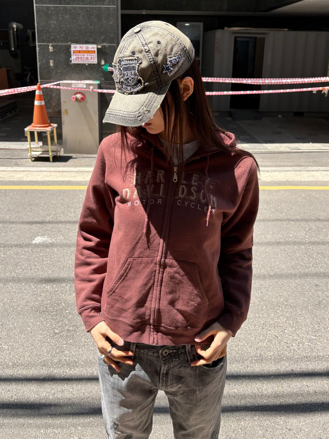 할리데이비슨 후드집업 버건디 상품이미지2