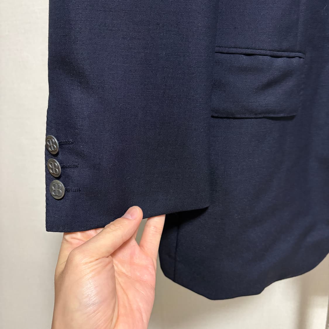 발렌시아가 BB 로고 은장 블레이저 자켓 / 네이비, L 상품이미지5