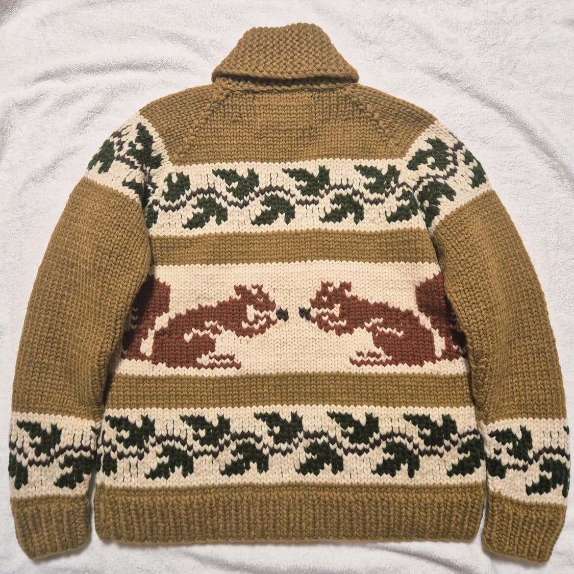 Canadian sweater 다람쥐 패턴 캐나다 코위찬 M 상품이미지3