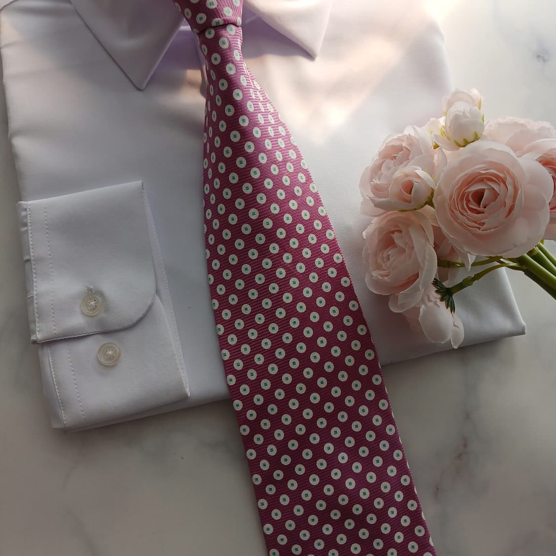 챕스 실크 핑크 도트 패턴 넥타이 9.1cm A+등급 A18699
 상품이미지5
