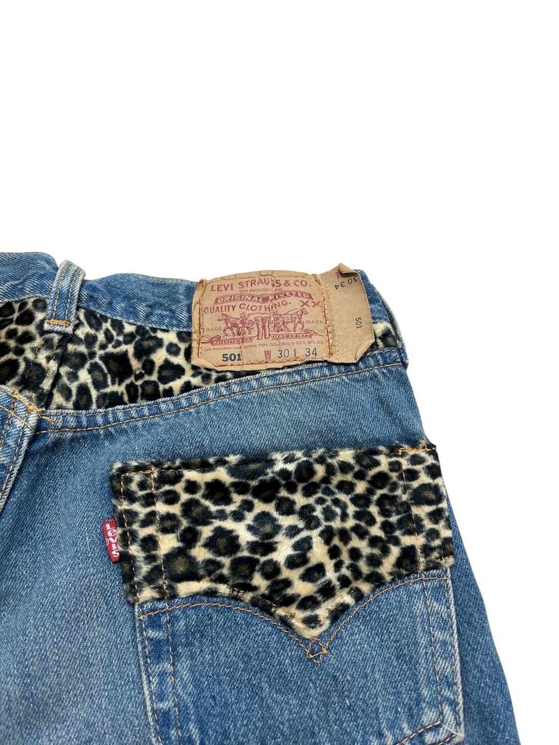 90s 리바이스 501 레오파드 커스텀 데님 상품이미지4