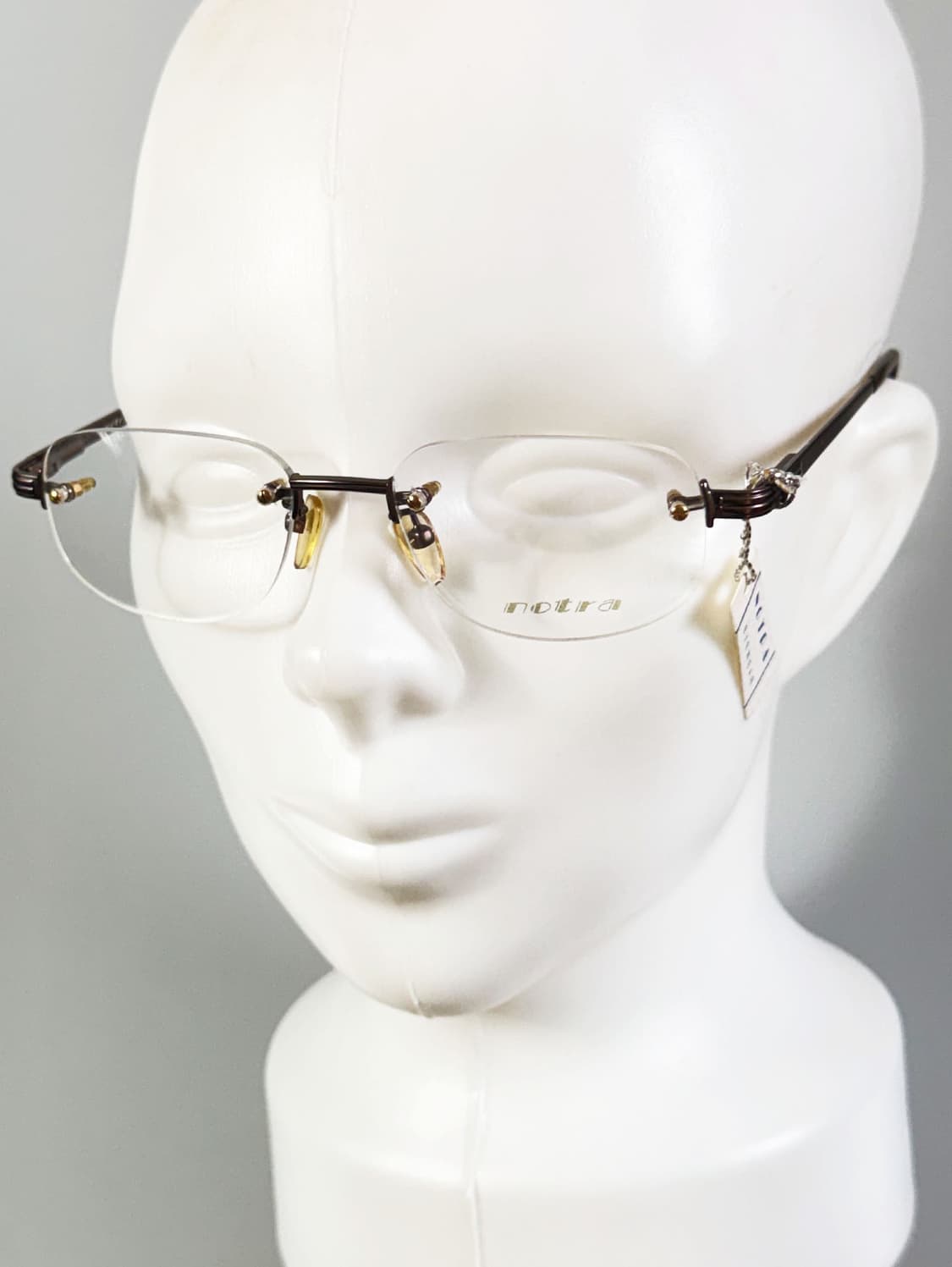 NOTRA 무테 브라운 메탈 스퀘어 빈티지 안경 상품이미지8