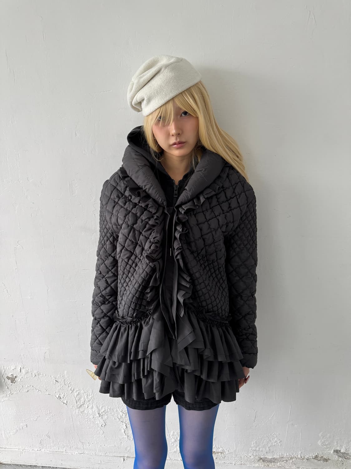 Pompom ruffle padded jacket 상품이미지4