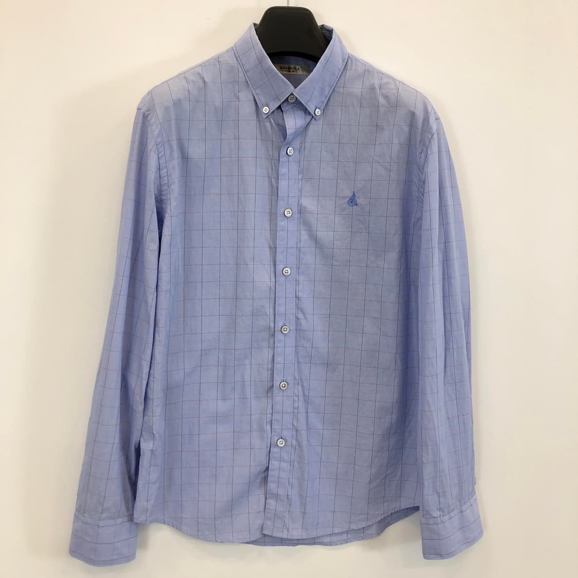 빈폴 자수로고 스카이블루 체크셔츠 105 상품이미지1