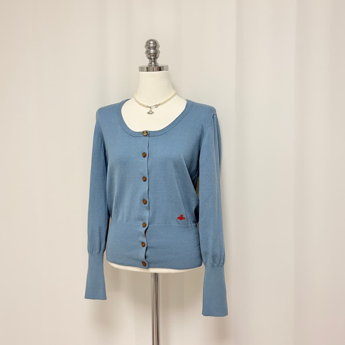 비비안웨스트우드 레드라벨 유넥 가디건 연블루 상품이미지2