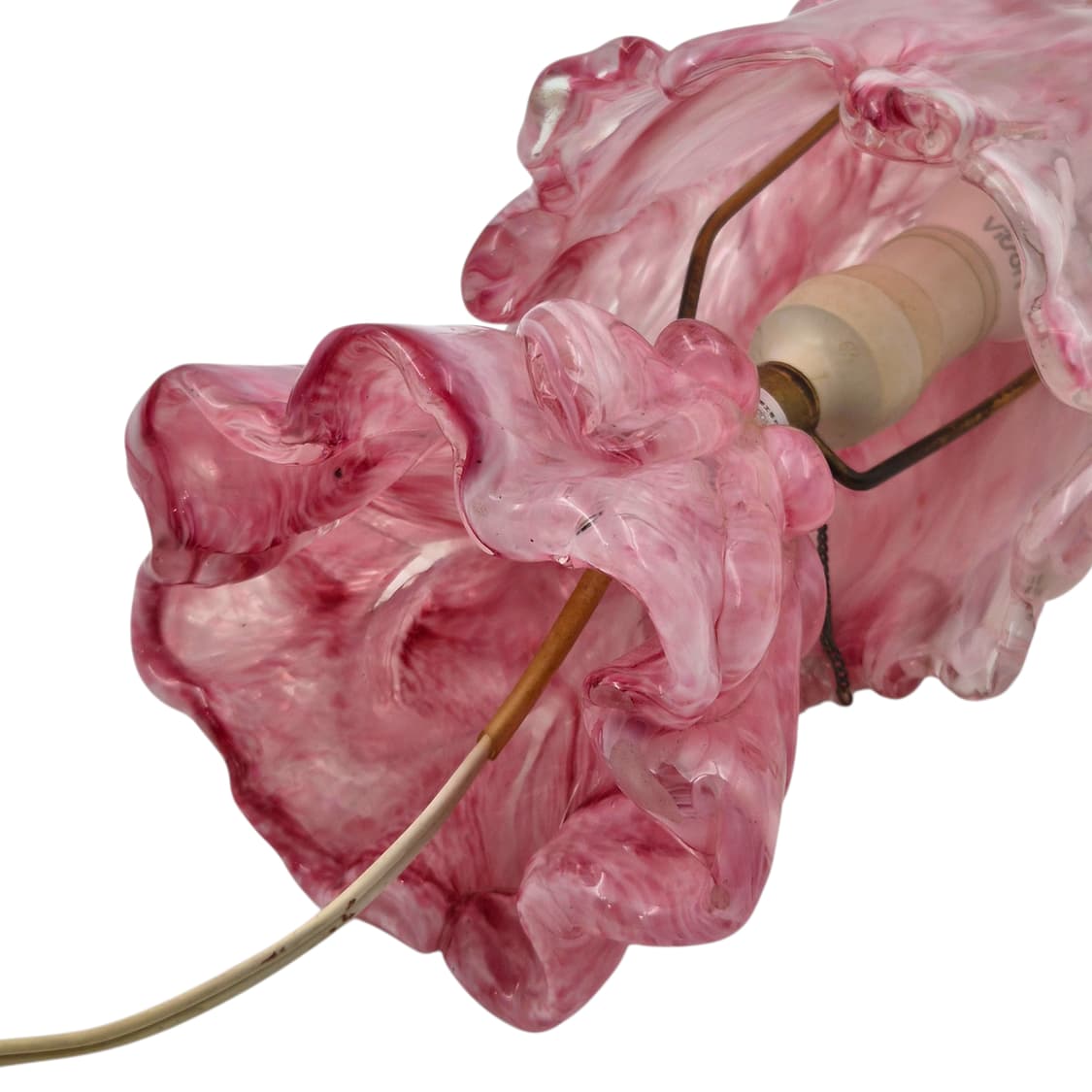 70s 이와타 핸드블로운 요리코 핑크 마블 빅 램프 상품이미지7