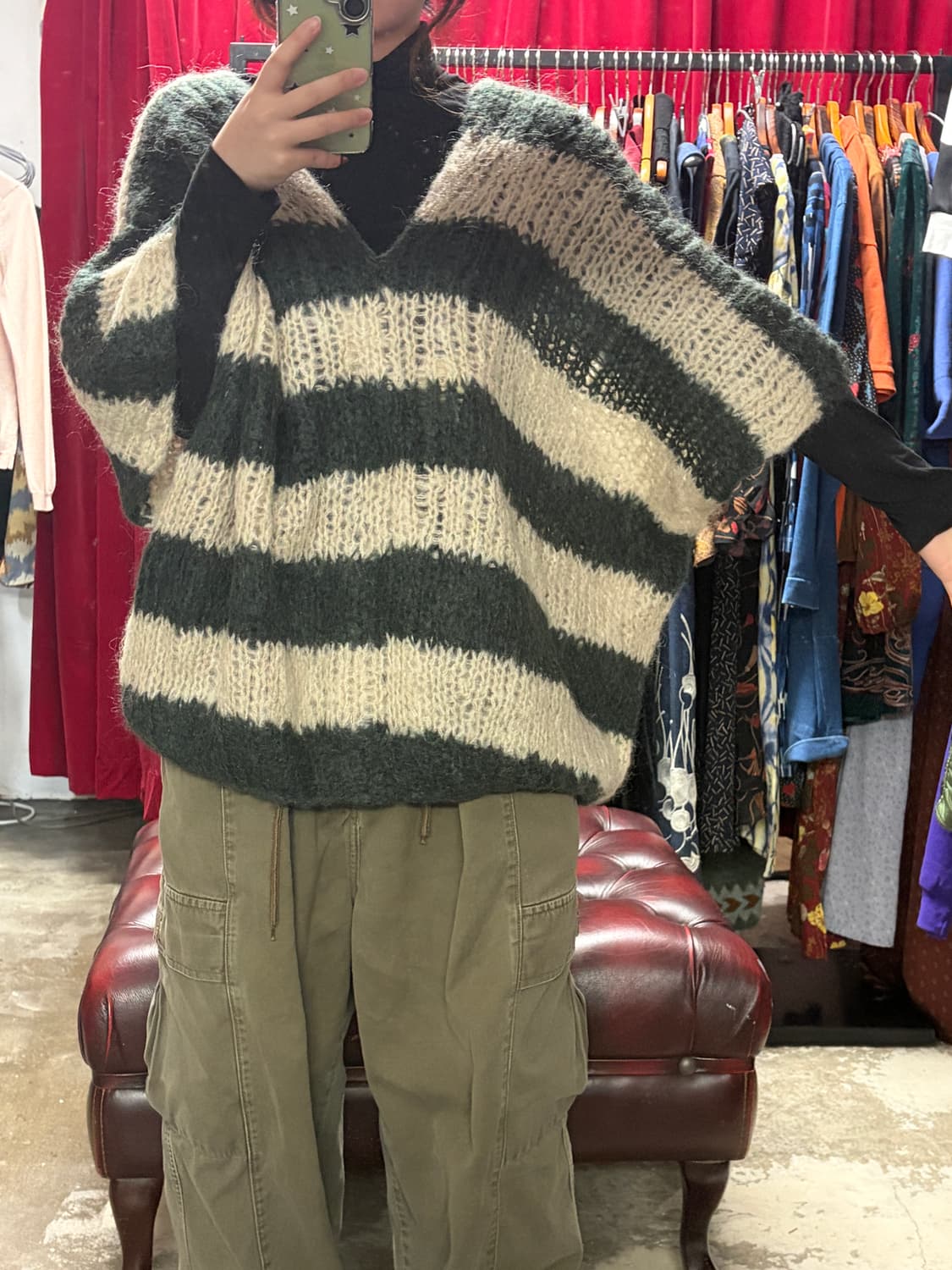 [F] (새상품)네팔 모헤어 케이프 프리사이즈 상품이미지1