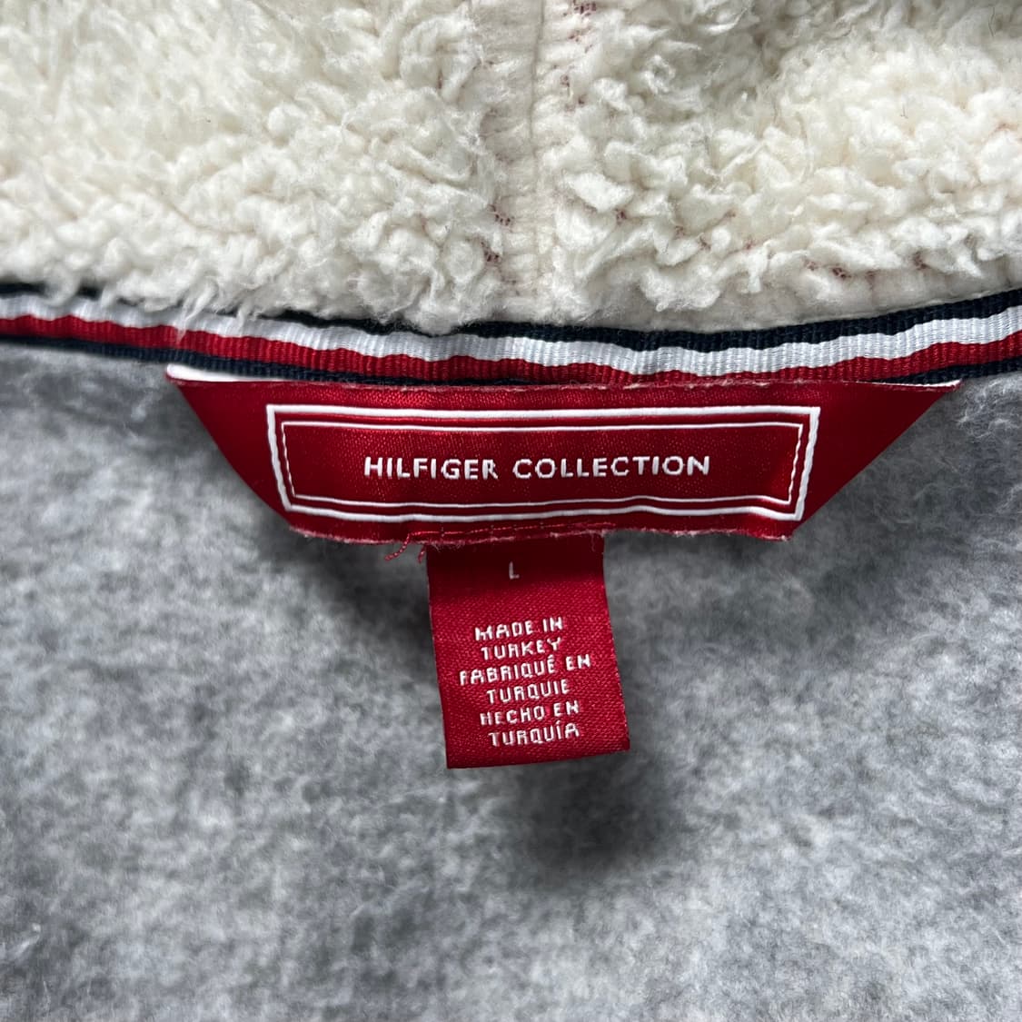 타미힐피거 컬렉션 오버핏 빅로고 후드집업 그레이 L 상품이미지3