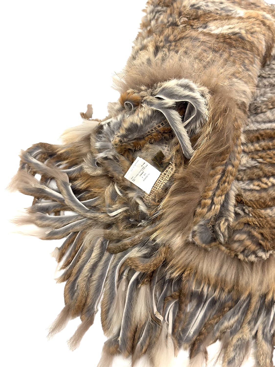 Rabbit  Fur Fringe Pancho Cape/ Os 상품이미지6