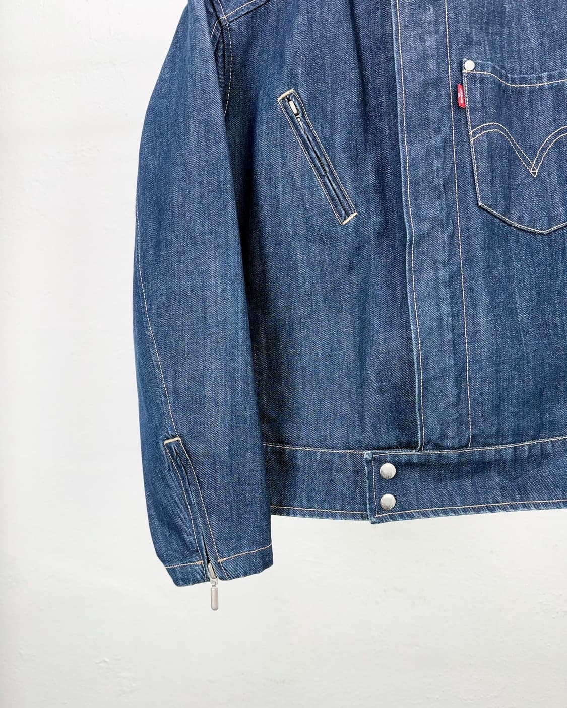 리바이스 엔지니어드 인디고 블루 엔진 데님 바이커 자켓 상품이미지4