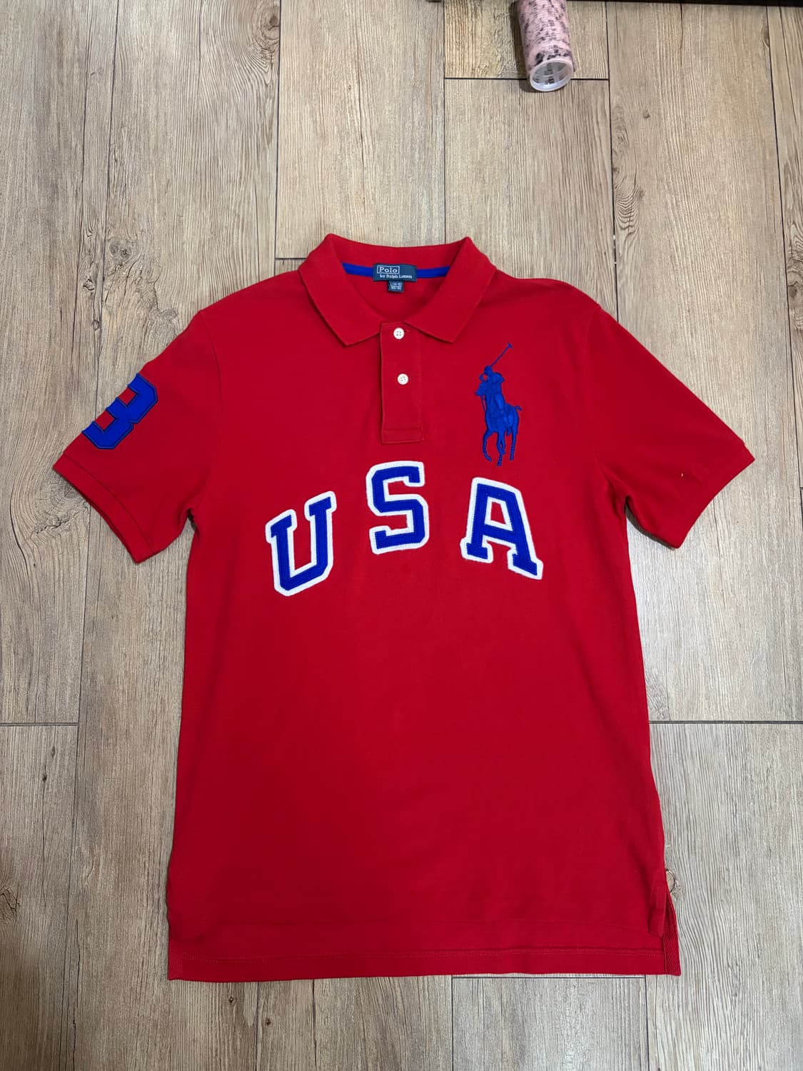 66~77) 폴로 빅포니 USA 카라티 레드 상품이미지1