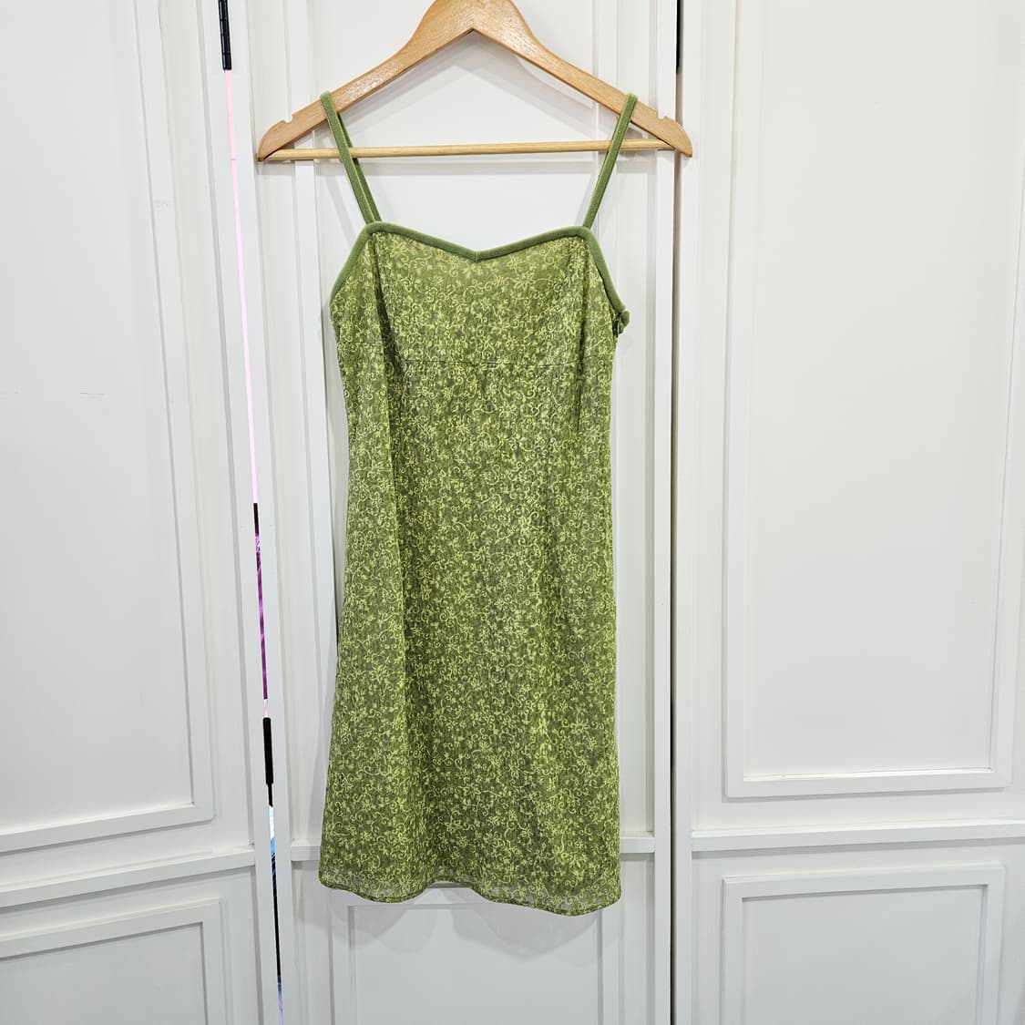 빈티지 그린 플로럴 원피스 가디건 세트 상품이미지6