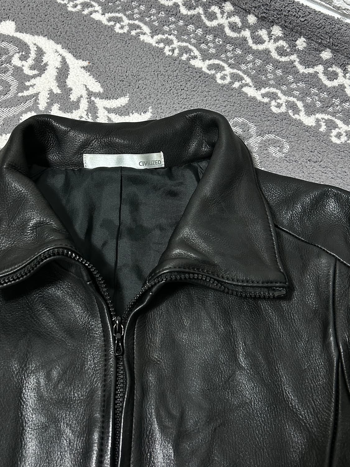 Civilized 스티어하이드 하이넥 레더 자켓 상품이미지7