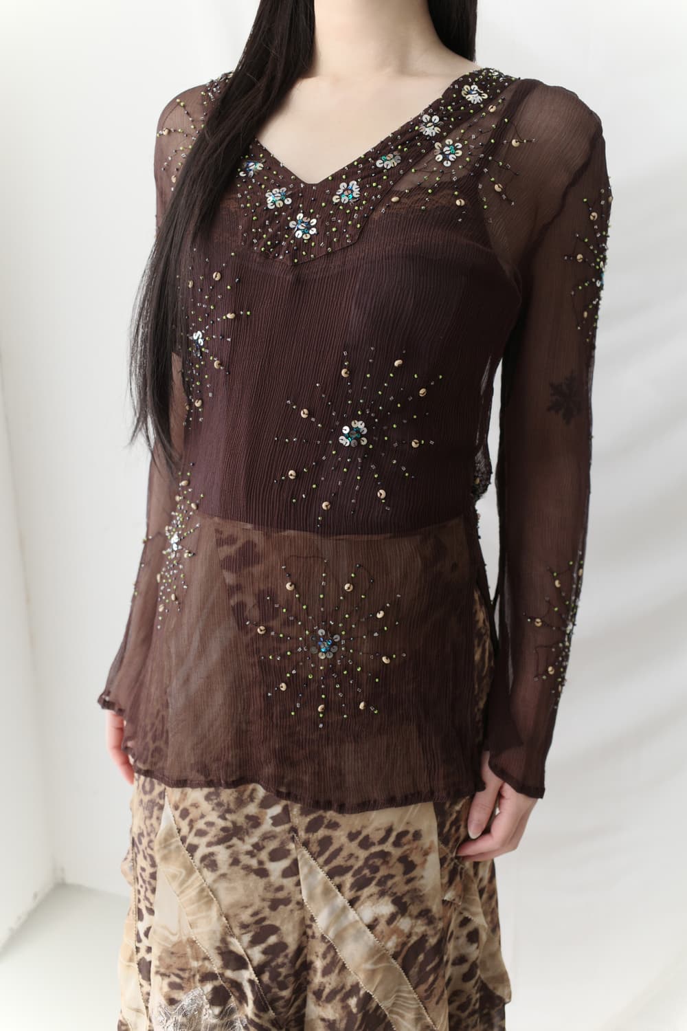 beads see-through T  상품이미지6