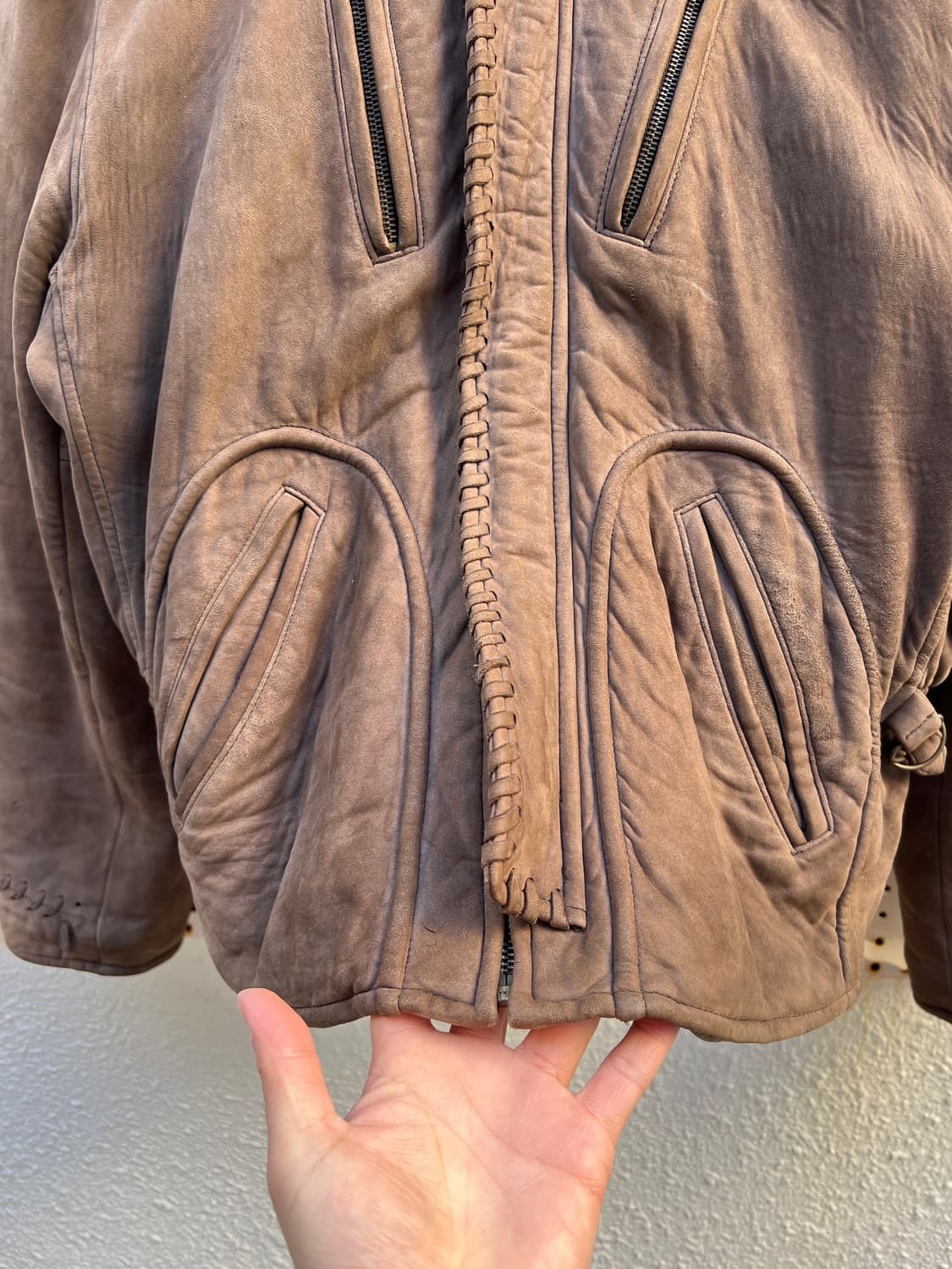 90s CLOSED SUEDE LEATHER BOMBER 스웨이드가죽자켓 상품이미지8