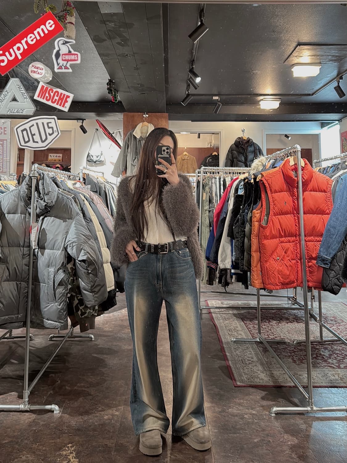 SATUR 세터 빈티지 워싱 와이드 데님 팬츠 M 상품이미지7