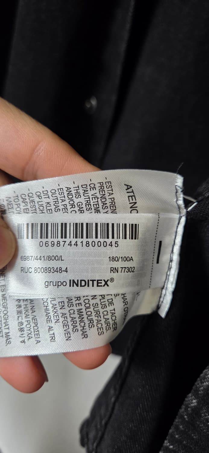 자라 zara 데님 웨스턴 셔츠 L 흑청 상품이미지3