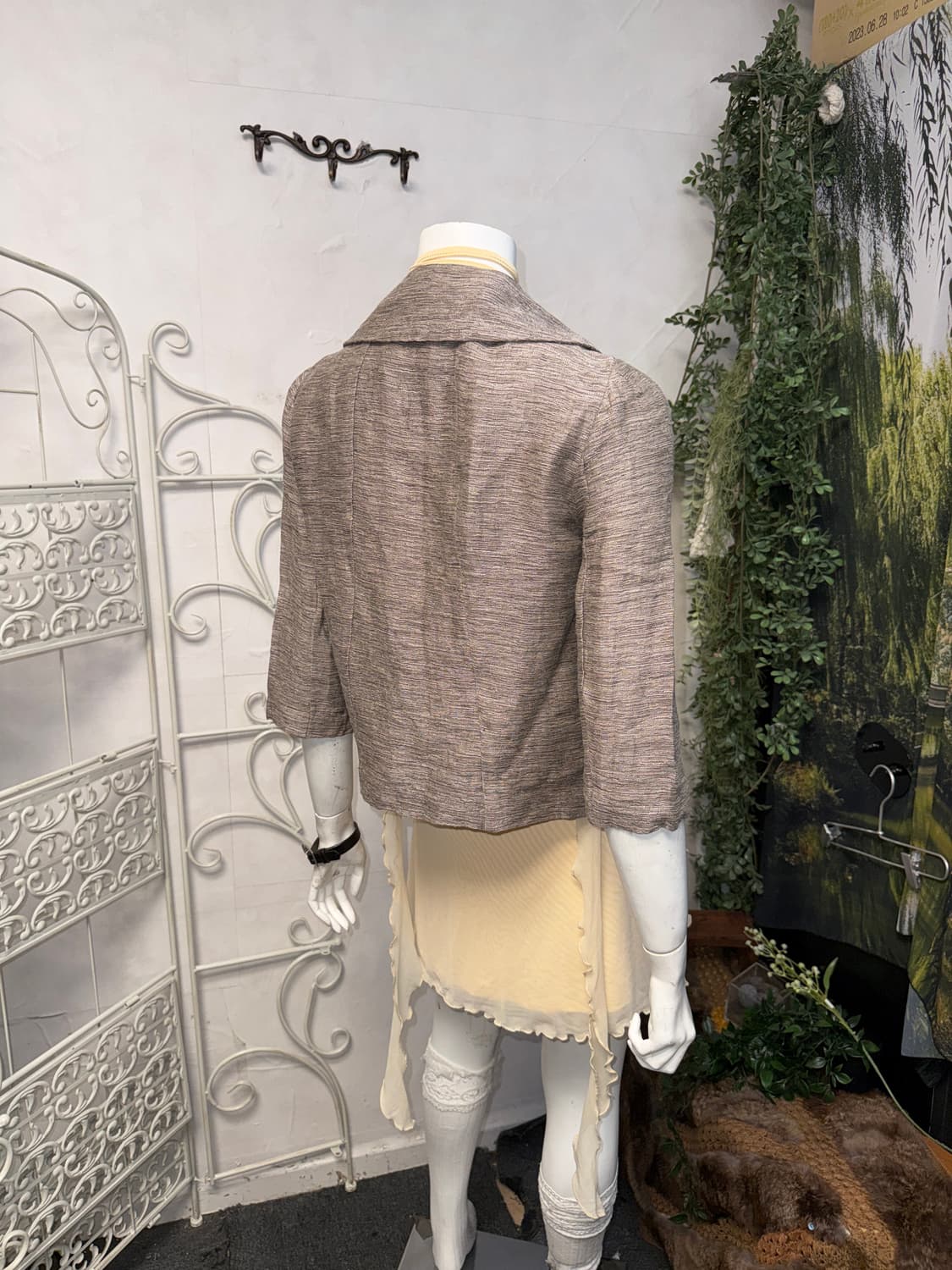 Johanex pink brown rose lace linen jk 상품이미지3