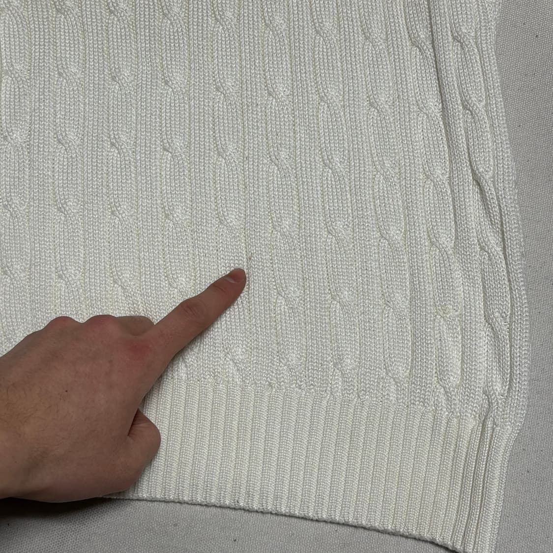 S 폴로랄프로렌 머서라이즈드 코튼 화이트 케이블 니트 상품이미지6