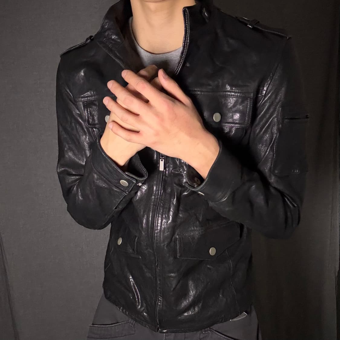 포켓 디테일 양가죽 자켓 상품이미지3
