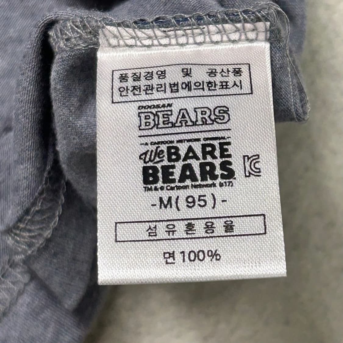 [새상품] BARE BEARS 페인팅 캡 판다 티셔츠 그레이 M 상품이미지7