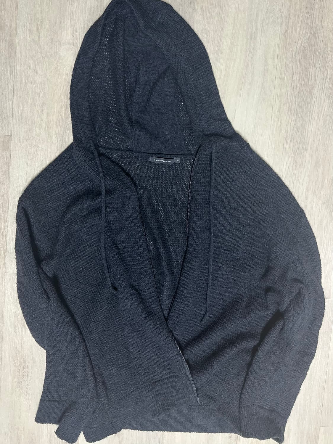 해칭룸 모헤어 니트 후디 블랙 4 상품이미지5