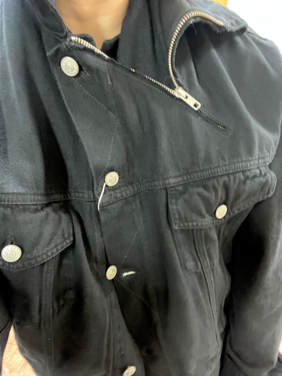 MM6 크롭데님 짚업/버튼플라이 트러커 상품이미지7