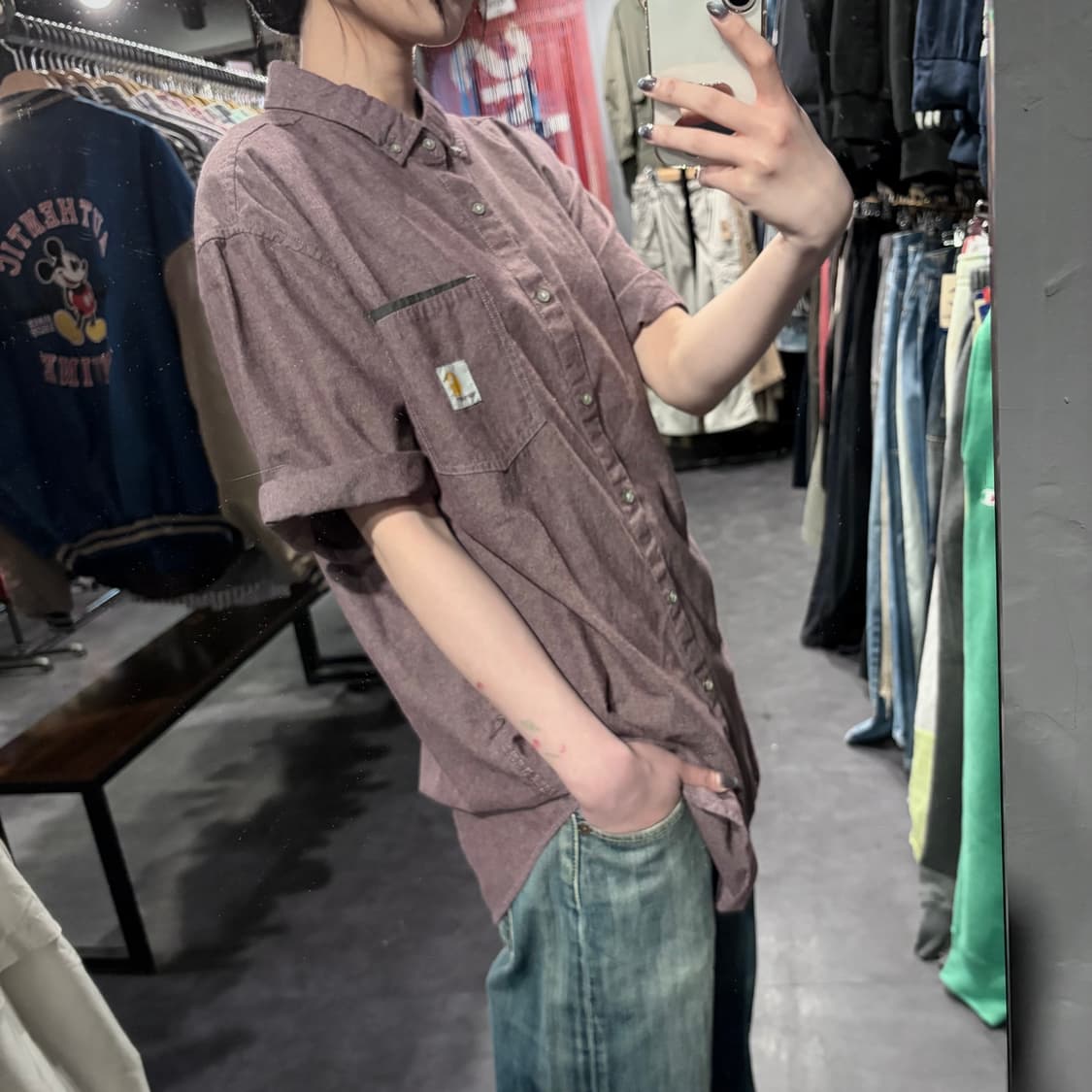 [IM] Carhartt 칼하트 반팔 셔츠 버건디 상품이미지6